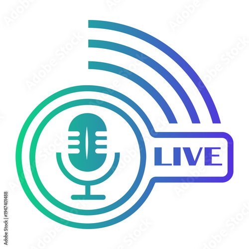 broadcast Line Gradient Icon