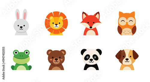 Cartoon animal characters illustration