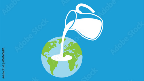 Milk Pouring Global Earth Ecology