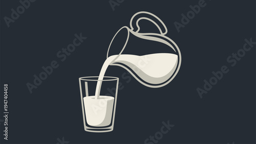 Milk pouring jug glass dark