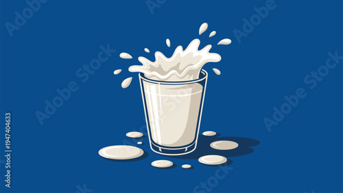 Milk splash glass blue