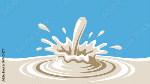 Milk splash vector blue
