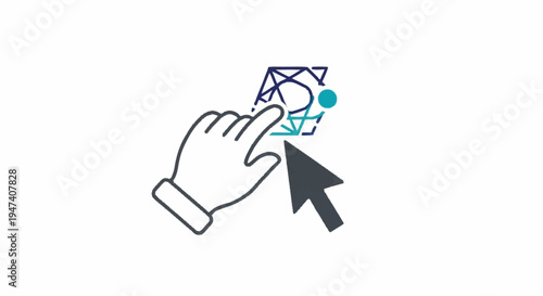 hand clicking on a graphic design.