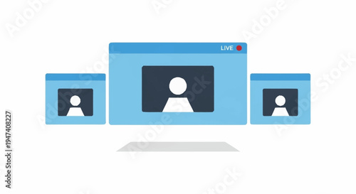 Online meeting on multiple devices screen.