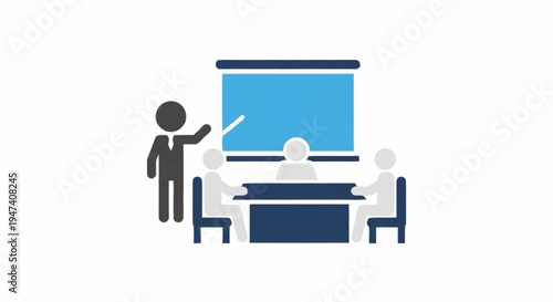 Flat design of business people meeting.