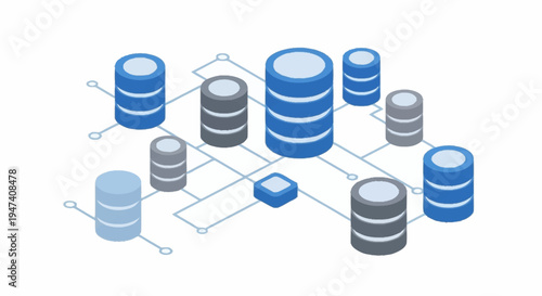 A network of interconnected database servers.