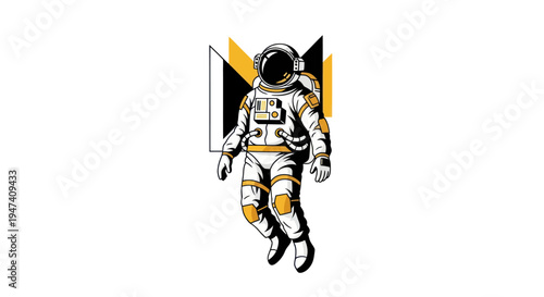 Astronaut in space suit vector illustration isolated on white background