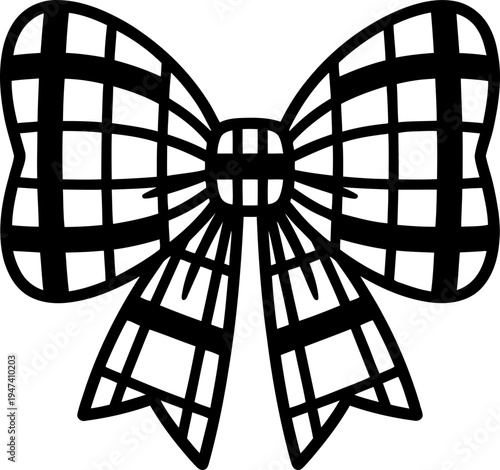 Hair Bow Coquette Black Vector Illustration