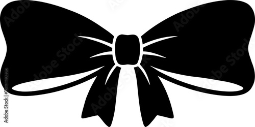 Black Hair Bow Coquette Vector Silhouette Illustration
