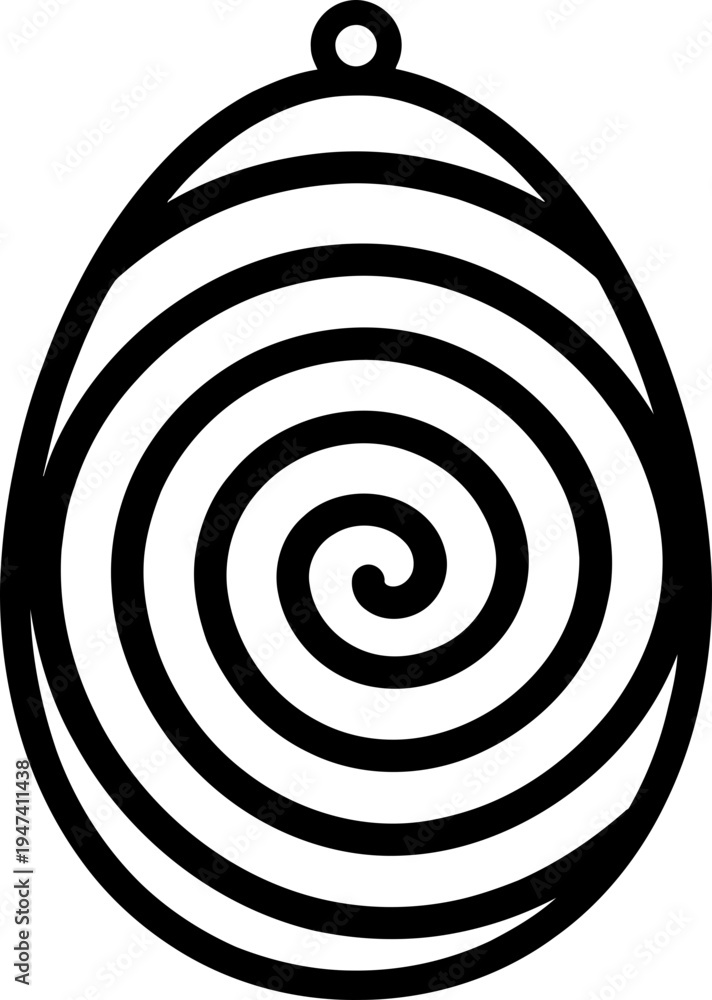 Naklejka premium Easter Egg Spiral Swirl Ornament Vector Illustration