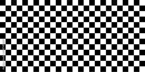 Black and white chess pattern. Checkerboard seamless vector illustration. Abstract checkered checkerboard for game. Grid geometric square shape. Race flag. Retro mosaic floor.