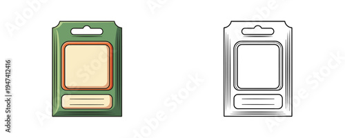 Seed packet in flat colorful and linear style for gardening and horticulture design in minimal cartoon aesthetic for spring planting or agriculture craft project