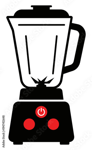 Kitchen appliance for blending fruits and vegetables, perfect for making smoothies, shakes, and pureed foods with a power button and speed controls