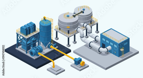 Industrial Water Treatment Plant Equipment and Infrastructure.