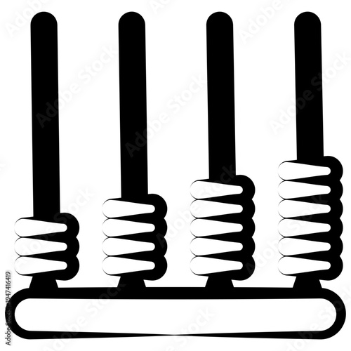 Abacus Glyph Icon Mini Illustration, Use For Modern Concept, Print, Ui, Ux Kit, Web And App Development. Vector Related To Kindergarten, Preschool, Kids And Baby