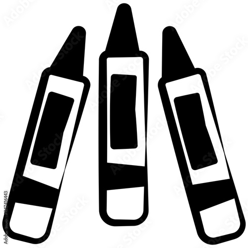 Crayon Glyph Icon Mini Illustration, Use For Modern Concept, Print, Ui, Ux Kit, Web And App Development. Vector Related To Kindergarten, Preschool, Kids And Baby