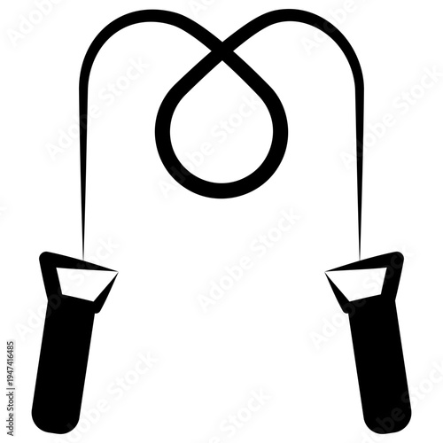 Jumping Rope Glyph Icon Mini Illustration, Use For Modern Concept, Print, Ui, Ux Kit, Web And App Development. Vector Related To Kindergarten, Preschool, Kids And Baby