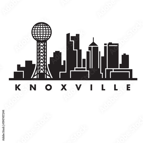 Knoxville Skyline Icon – Minimal Solid City Silhouette Vector