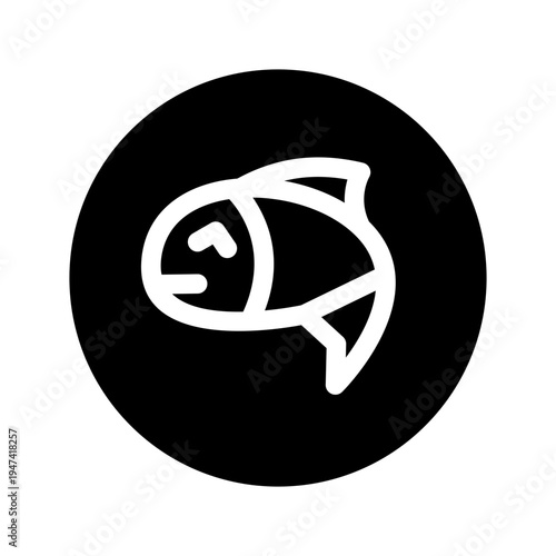 Fish On Plate Icon Vector Symbol Design Illustration