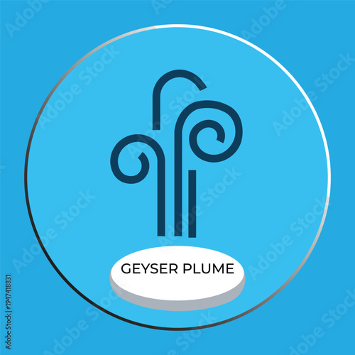 Geyser Plume Minimalist Vector Graphic for Infographics