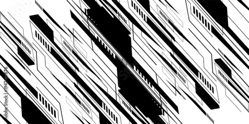 Abstract sharp seamless pattern with zigzags, arrows and triangles. Wavy geometric lightning background for covers or textile print. Sharp, chaotically scattered zigzag arrows.