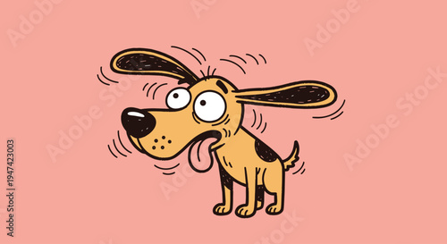 Cartoon dog with tongue out.