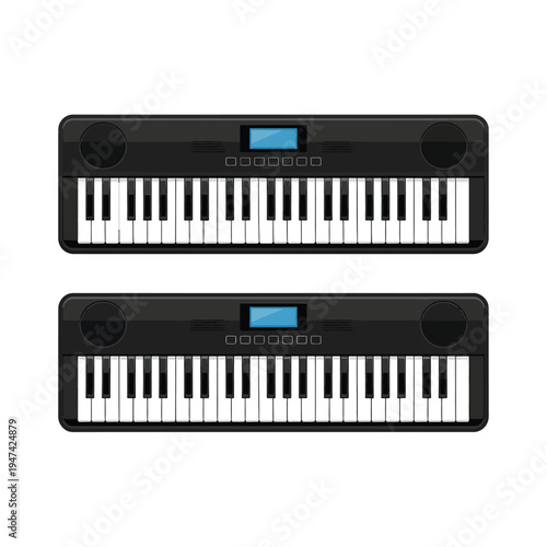 Two digital keyboards displayed on a white background facing forward