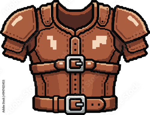 Pixel Art Leather Armor Chestplate Vector