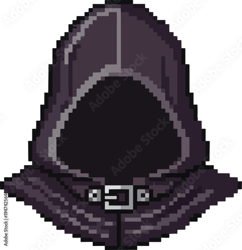 Pixel Art Hooded Cloak with Buckle Icon