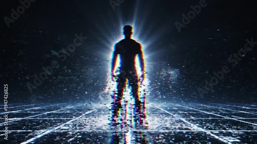 Abstract human form in digital data stream environment