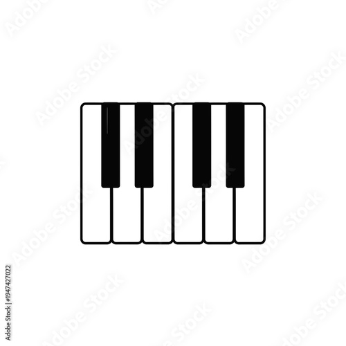 Simple Piano Keyboard Keys Icon vector illustration