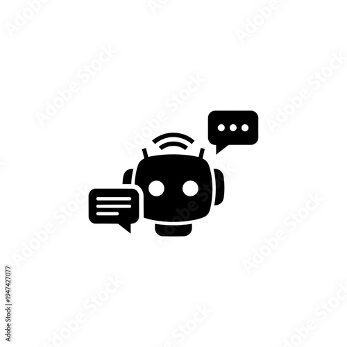 Chatbot Icon With Speech Bubbles And Wifi Signal vector illustration
