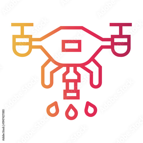 drone Line Gradient Icon