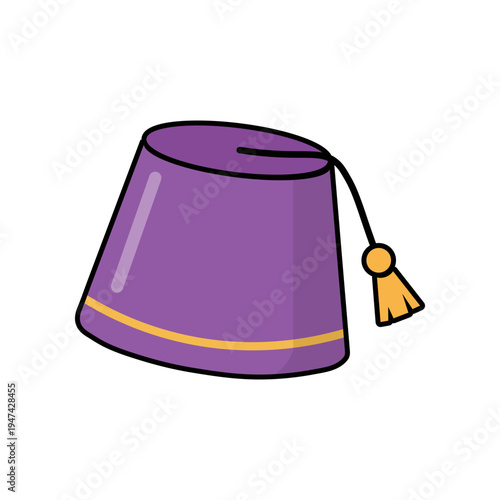 Purple Turkish Fez Hat Icon