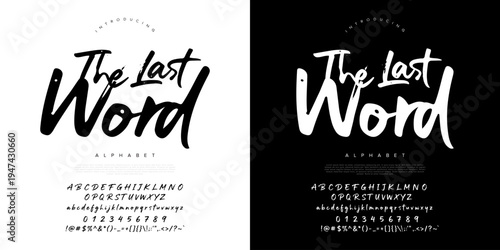 The Last Word Alphabet Bold Aggressive Brush Script Font for Horror Movie Poster Rock Music Cover Grungy Street Art Typography