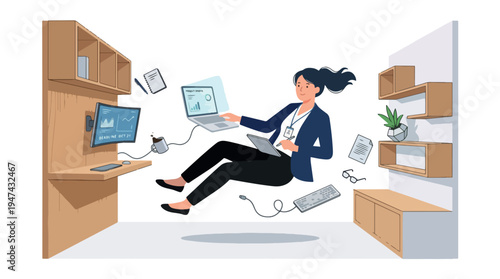 Cardboard Home Office Desk Workspace