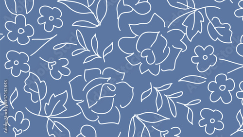 Floral patterns create a beautiful background for various design projects with flowers and leaves.