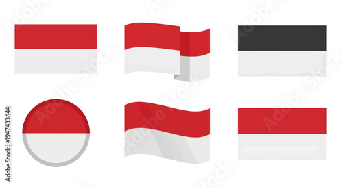 Free Download Flags of Indonesia waving in the wind on a white background - GFXLoad