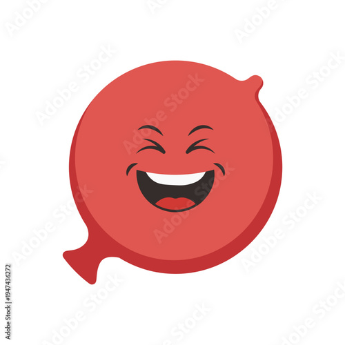 Red laughing balloon emoji vector