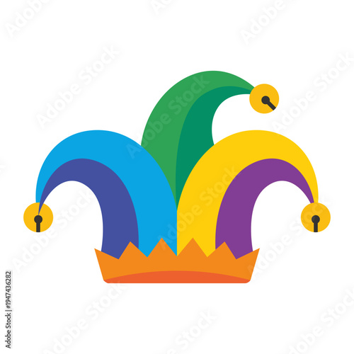Colorful Jester Hat Vector Icon