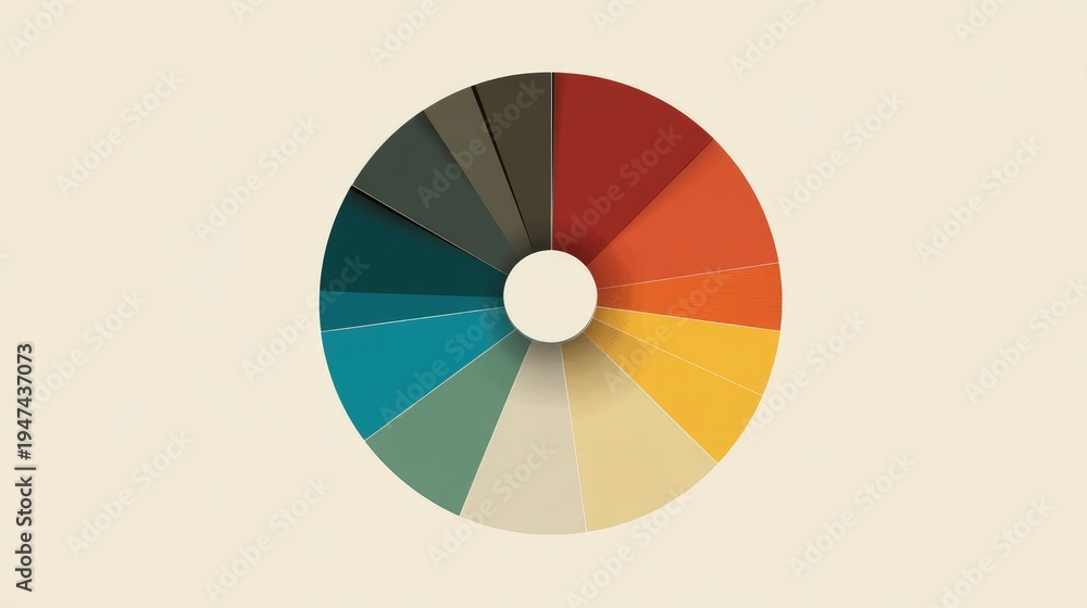 Obraz premium Color Wheel Chart Featuring Various Shades and Tones for Design and Art Applications in Modern Aesthetic Presentation