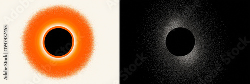 two images of a circular ring fire effect on a white background, one with a light effect and the other with a dark effect