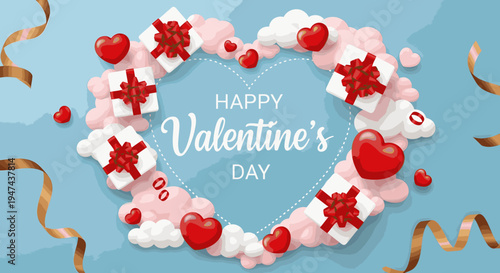 A heart shaped wreath with red and white flowers