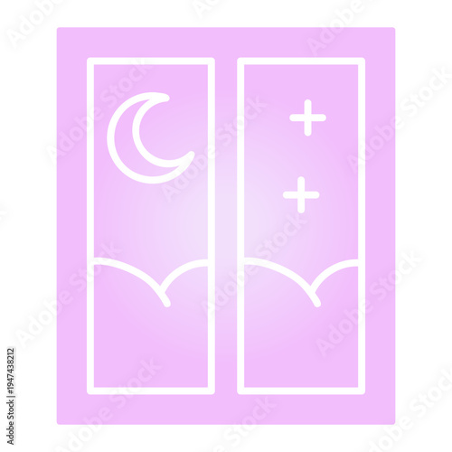  Window with moon outside