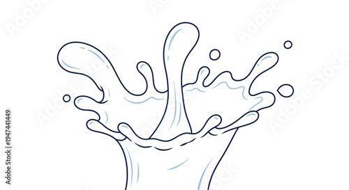 Dynamic vector illustration of a fresh liquid splash, perfect for packaging or dairy product designs.