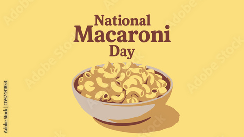 Delicious macaroni pasta in a white bowl for National Macaroni Day
