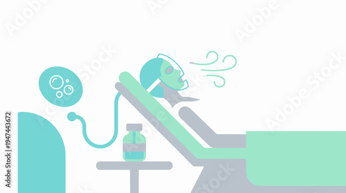 Dental Clinic Chair and Equipment in Modern Health Office. Vector Illustrations. EPS Editable
