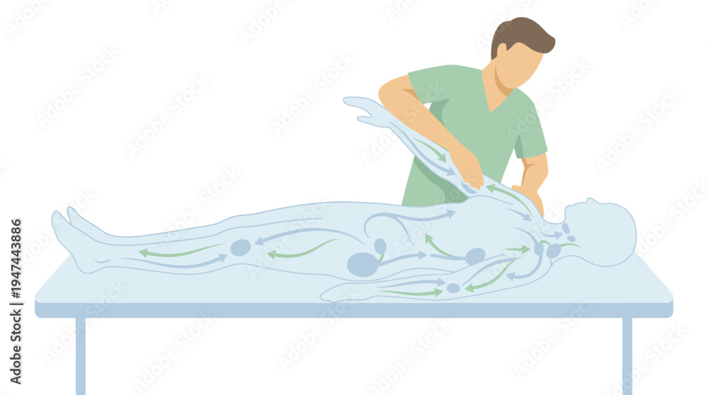 Obraz premium Man Cleaning Fish On Table In Workshop Setting. Vector Illustrations. EPS Editable