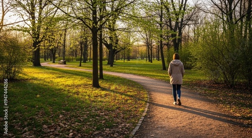“Walking through a park that once was covered in autumn leaves, you now see fresh green life.”