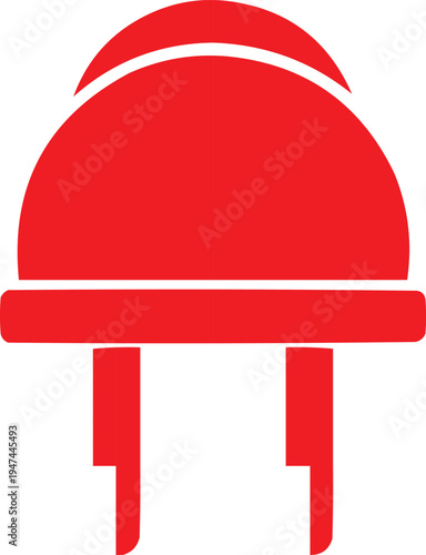  described features a red electrical plug icon set against a white background. The plug's design includes rounded shapes, which contribute to a modern and friendly aesthetic. The broader top of the 
